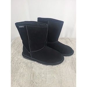 Bearpaw Emma short boots, Black Size 4, Sheepskin Suede